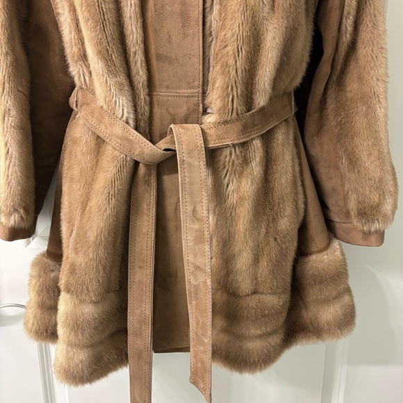 Lilli Ann by Adolph Schumer Faux Fur Genuine Leather Coat *read description - Picture 5 of 16